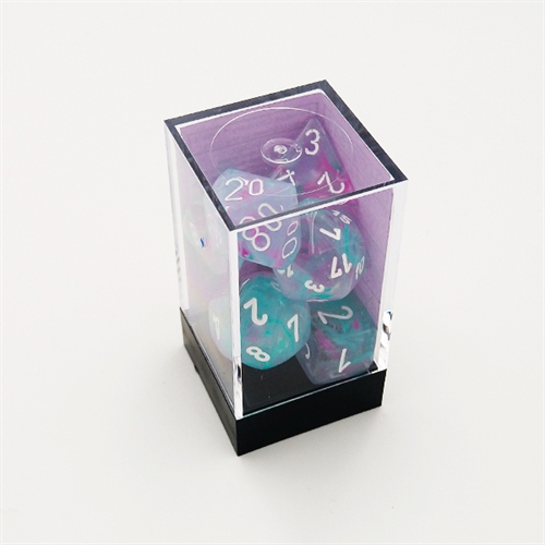 Nebula Wisetria White - Polyhedral Rollespils Terning Sæt - Chessex